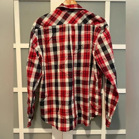 Ecko Unltd Button Down Collared Red Black Plaid Shirt Cotton Blend Men’s XL EUC - Picture 5 of 9